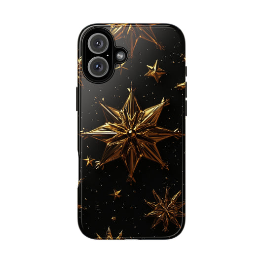 Christmas Stars Modern iPhone 16 Tough Phone Case, Protective Phone Cover, Stylish Tech Accessories, Cool Phone Case, Unique iPhone Case