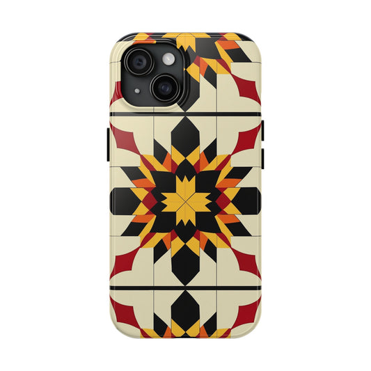 Vintage 50's Quilt Pattern Phone Cases, Durable Protective Mobile Covers, Smartphone Accessories, Tough Phone Protectors for Men and Women