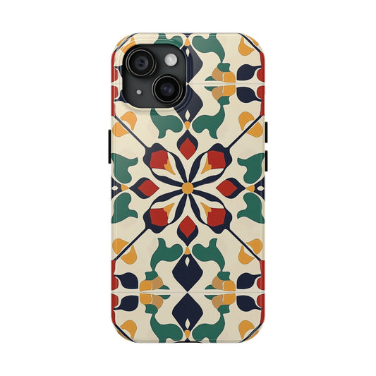 Vintage Moroccan Tile Phone Cases, Durable Protective Mobile Covers, Smartphone Accessories, Tough Phone Protectors for Men and Women