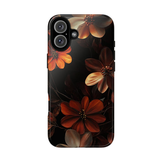 Autumn Flowers Modern iPhone 16 Tough Phone Case, Protective Phone Cover, Stylish Tech Accessories, Cool Phone Case, Unique iPhone Case